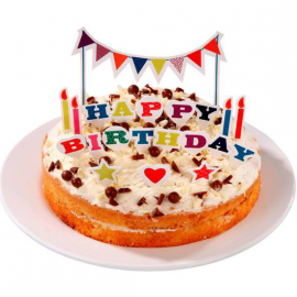 Set decoration gâteau happy birthday pop color