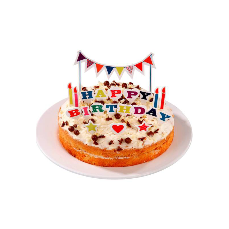 Décoration pour gâteau Happy birthday 23 x 20 cm - Vegaooparty