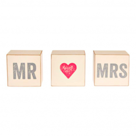 cube bois rétro Mr & Mrs