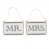 Pancartes Mr & Mrs - Lot de 2