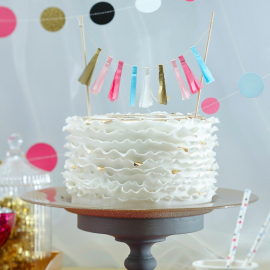 Décoration gâteau guirlande tassel confettis party