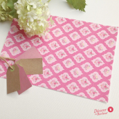 Feuille sticker tissu liberty floral pink - format A5