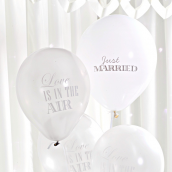 Ballons mariage love blanc & argent