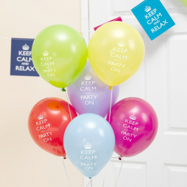 Ballons multicolor keep calm & party