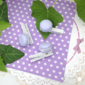 Mini pinces macaron violette - Lot de 8