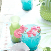 Vase verre claudine opaline green