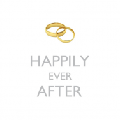 Serviettes cocktail Happily ever after