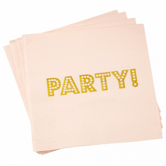 Serviettes papier party rose so chic
