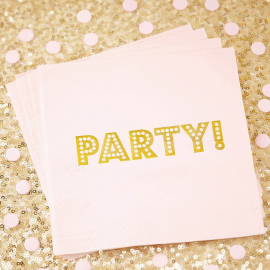 Serviettes papier party rose so chic