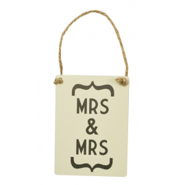 Mrs and Mrs pancarte mariage