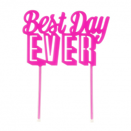 Cake topper best day pink