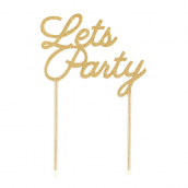 Cake topper party gold glitter