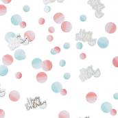Confettis dégradé rose et bleu happy birthday
