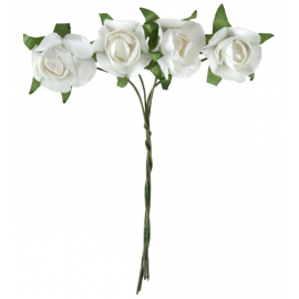 Bouquets petites roses papier blanc
