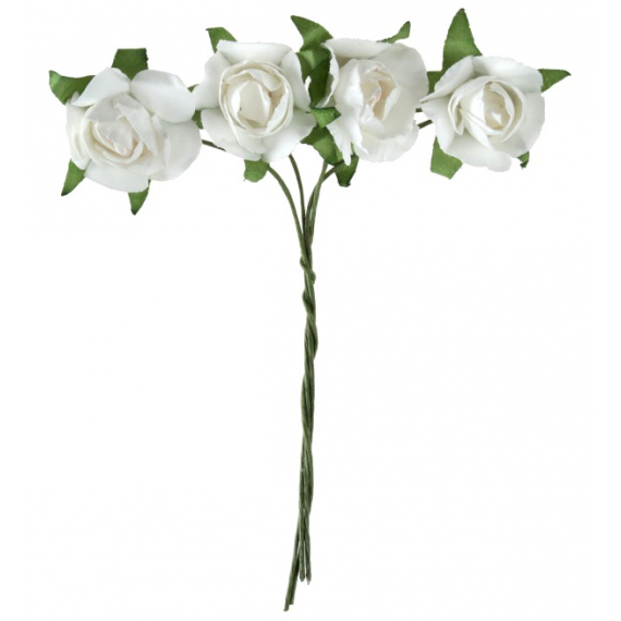 Bouquets petites roses papier blanc