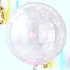 Ballons géants confettis rose