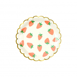 Assiettes gâteaux fraises