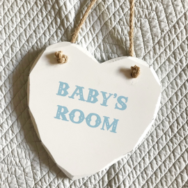 Pancarte Coeur baby's room bleu