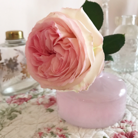 Vase verre opaline rose dragée
